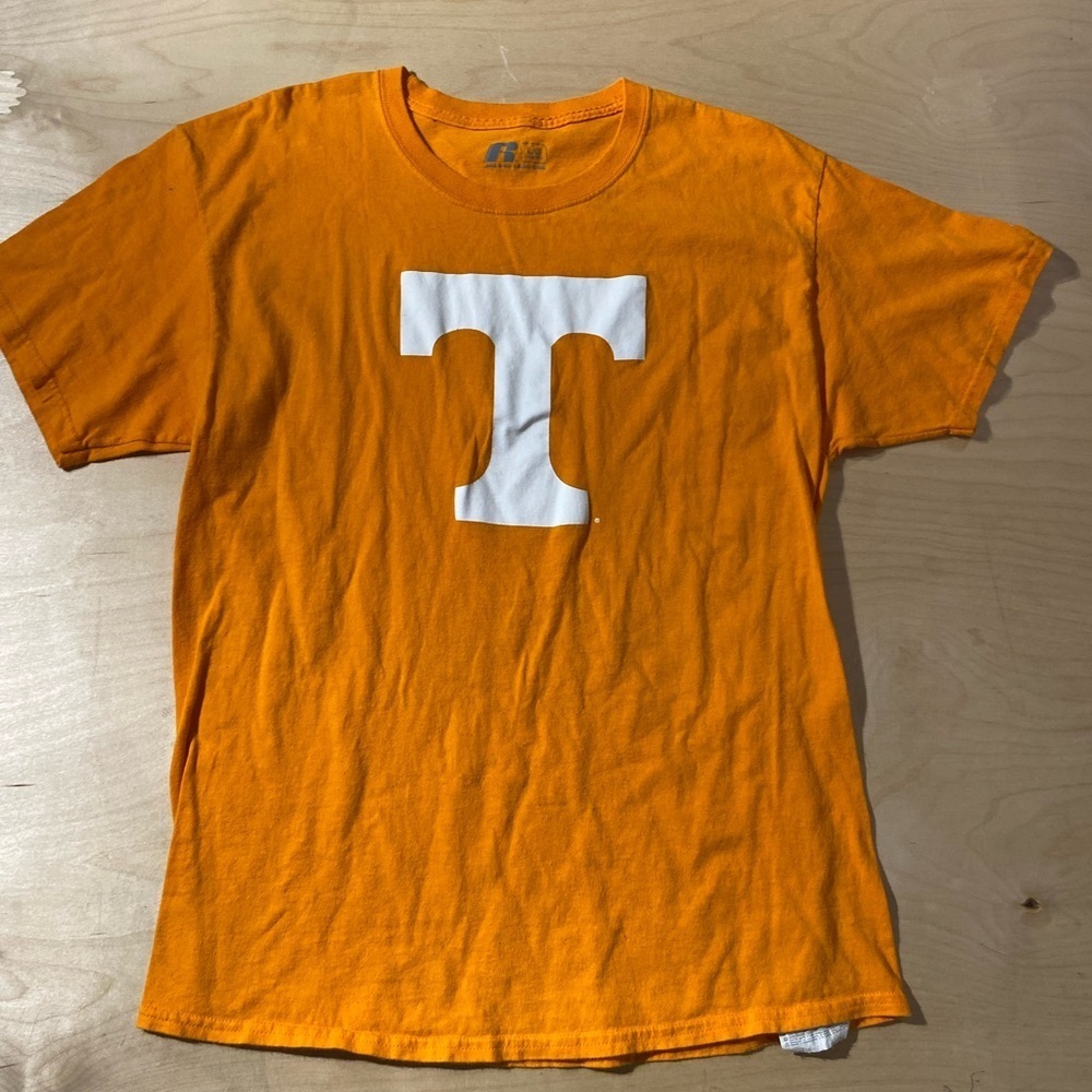 Russell Athletic Orange Tee with T Logo Large (NJ)